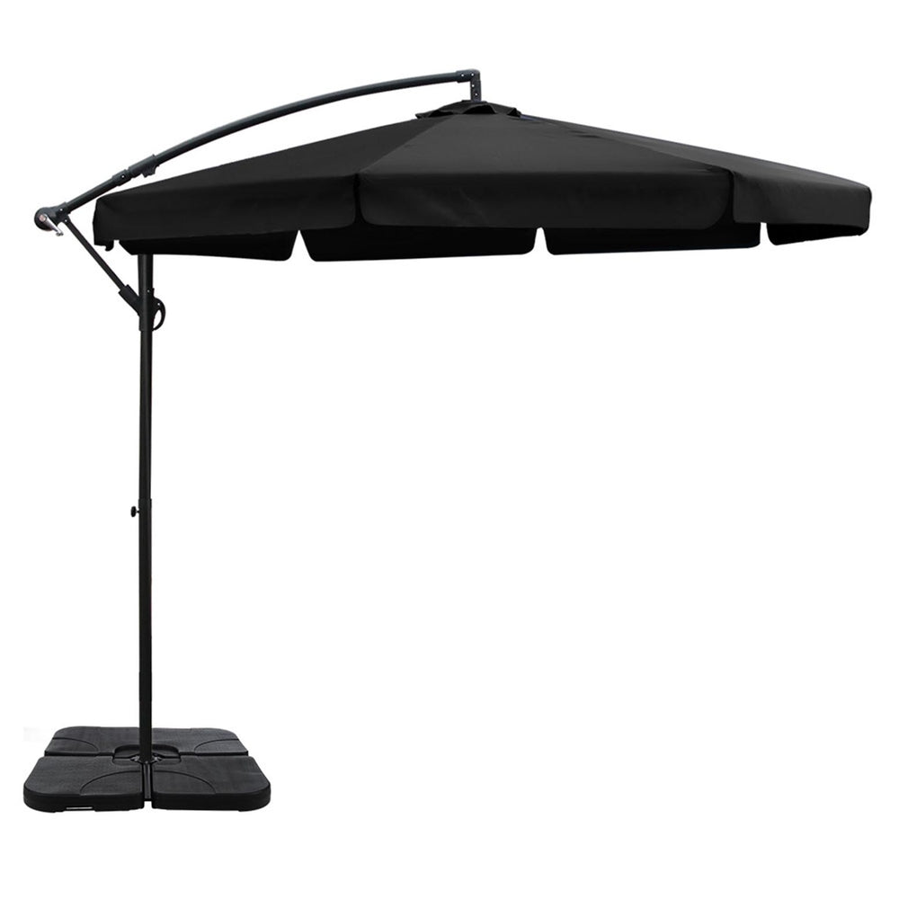 Instahut Cantilever Outdoor Umbrella with Modular Base — UPF50 Plus, Beige, Navy or Black — Allure Home Collections