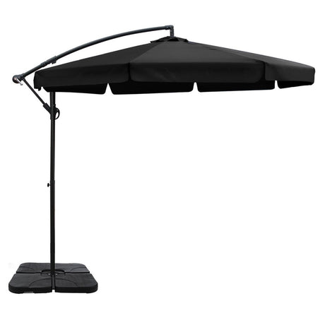 Instahut Cantilever Outdoor Umbrella with Modular Base — UPF50 Plus, Beige, Navy or Black — Allure Home Collections