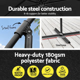 Instahut Cantilever Outdoor Umbrella with Modular Base — UPF50 Plus, Beige, Navy or Black — Allure Home Collections