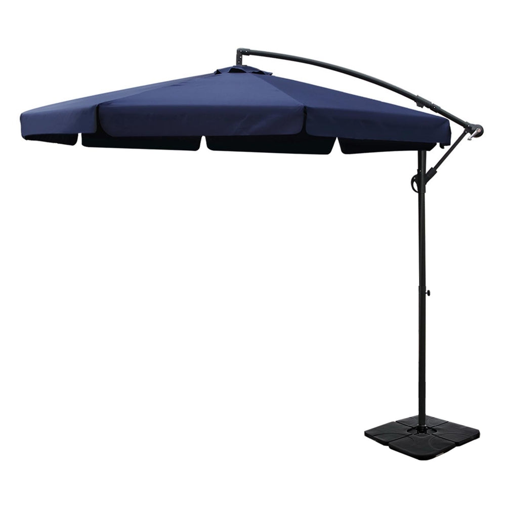 Instahut Cantilever Outdoor Umbrella with Modular Base — UPF50 Plus, Beige, Navy or Black — Allure Home Collections