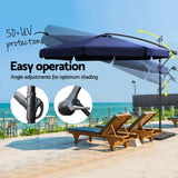 Instahut Cantilever Outdoor Umbrella with Modular Base — UPF50 Plus, Beige, Navy or Black — Allure Home Collections