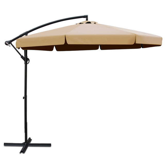 Instahut 3m Cantilever Outdoor Umbrella — UPF 50 Plus, Beige, Black or Navy — Allure Home Collections