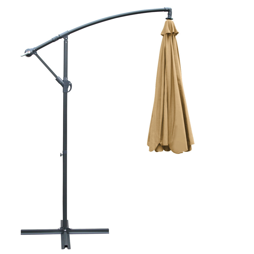 Instahut 3m Cantilever Outdoor Umbrella — UPF 50 Plus, Beige, Black or Navy — Allure Home Collections