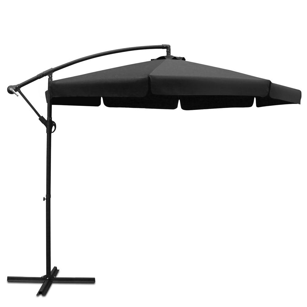 Instahut 3m Cantilever Outdoor Umbrella — UPF 50 Plus, Beige, Black or Navy — Allure Home Collections