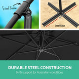 Instahut 3m Cantilever Outdoor Umbrella — UPF 50 Plus, Beige, Black or Navy — Allure Home Collections