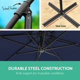 Instahut 3m Cantilever Outdoor Umbrella — UPF 50 Plus, Beige, Black or Navy — Allure Home Collections