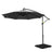 Instahut Cantilever LED Outdoor Umbrella with Base — UPF 50 Plus, Charcoal or Navy — Allure Home Collections