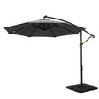 Instahut Cantilever LED Outdoor Umbrella with Base — UPF 50 Plus, Charcoal or Navy — Allure Home Collections