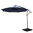 Instahut Cantilever LED Outdoor Umbrella with Base — UPF 50 Plus, Charcoal or Navy — Allure Home Collections