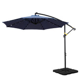 Instahut Cantilever LED Outdoor Umbrella with Base — UPF 50 Plus, Charcoal or Navy — Allure Home Collections
