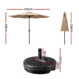 Instahut Centre Post Outdoor Umbrella with Tilt and Base — UPF50 Plus, Multiple Colours — Allure Home Collections