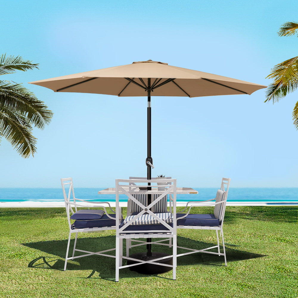 Instahut Centre Post Outdoor Umbrella with Tilt and Base — UPF50 Plus, Multiple Colours — Allure Home Collections