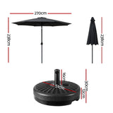Instahut Centre Post Outdoor Umbrella with Tilt and Base — UPF50 Plus, Multiple Colours — Allure Home Collections