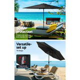 Instahut Centre Post Outdoor Umbrella with Tilt and Base — UPF50 Plus, Multiple Colours — Allure Home Collections