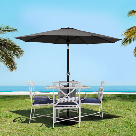 Instahut Centre Post Outdoor Umbrella with Tilt and Base — UPF50 Plus, Multiple Colours — Allure Home Collections