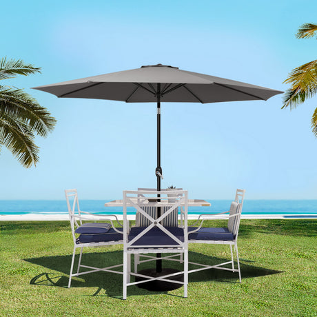 Instahut Centre Post Outdoor Umbrella with Tilt and Base — UPF50 Plus, Multiple Colours — Allure Home Collections