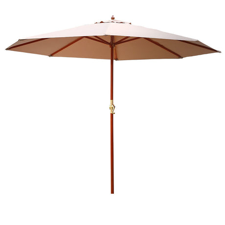 Instahut 3m Centre Post Outdoor Umbrella — UPF 50 Plus, Beige, Black or Charcoal — Allure Home Collections