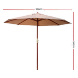 Instahut 3m Centre Post Outdoor Umbrella — UPF 50 Plus, Beige, Black or Charcoal — Allure Home Collections