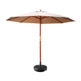 Instahut Centre Post Outdoor Umbrella with Base — UV50 Plus, Black, Beige or Charcoal — Allure Home Collections