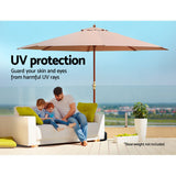 Instahut Centre Post Outdoor Umbrella with Base — UV50 Plus, Black, Beige or Charcoal — Allure Home Collections