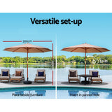 Instahut Centre Post Outdoor Umbrella with Base — UV50 Plus, Black, Beige or Charcoal — Allure Home Collections