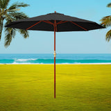 Instahut 3m Centre Post Outdoor Umbrella — UPF 50 Plus, Beige, Black or Charcoal — Allure Home Collections