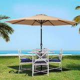 Instahut Centre Post Outdoor Umbrella with Base — UPF 50 Plus, Tilt, Multiple Colours — Allure Home Collections