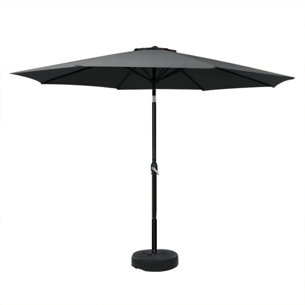 Instahut Centre Post Outdoor Umbrella with Base — UPF 50 Plus, Tilt, Multiple Colours — Allure Home Collections