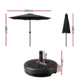 Instahut Centre Post Outdoor Umbrella with Base — UPF 50 Plus, Tilt, Multiple Colours — Allure Home Collections