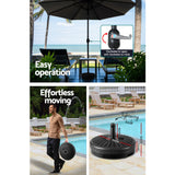 Instahut Centre Post Outdoor Umbrella with Base — UPF 50 Plus, Tilt, Multiple Colours — Allure Home Collections