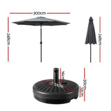 Instahut Centre Post Outdoor Umbrella with Base — UPF 50 Plus, Tilt, Multiple Colours — Allure Home Collections
