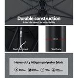Instahut Centre Post Outdoor Umbrella with Base — UPF 50 Plus, Tilt, Multiple Colours — Allure Home Collections