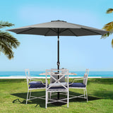 Instahut Centre Post Outdoor Umbrella with Base — UPF 50 Plus, Tilt, Multiple Colours — Allure Home Collections