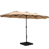 Instahut Large Double-Sided Centre Post Umbrella with Base — UV50 Plus, Dodecagon Canopy — Allure Home Collections