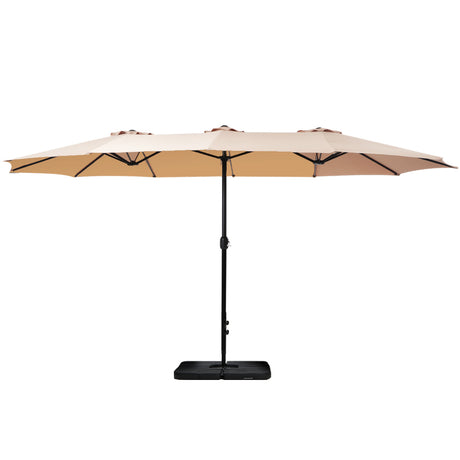 Instahut Large Double-Sided Centre Post Umbrella with Base — UV50 Plus, Dodecagon Canopy — Allure Home Collections