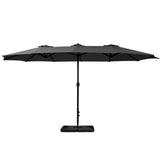 Instahut Large Double-Sided Centre Post Umbrella with Base — UV50 Plus, Dodecagon Canopy — Allure Home Collections