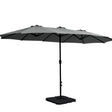 Instahut Large Double-Sided Centre Post Umbrella with Base — UV50 Plus, Dodecagon Canopy — Allure Home Collections