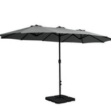 Instahut Large Double-Sided Centre Post Umbrella with Base — UV50 Plus, Dodecagon Canopy — Allure Home Collections