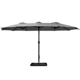 Instahut Large Double-Sided Centre Post Umbrella with Base — UV50 Plus, Dodecagon Canopy — Allure Home Collections