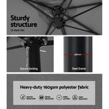 Instahut Large Double-Sided Centre Post Umbrella with Base — UV50 Plus, Dodecagon Canopy — Allure Home Collections