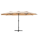 Instahut Centre Post Outdoor Umbrella with Tilt — UV50 Plus Dodecagon, Beige or Black — Allure Home Collections