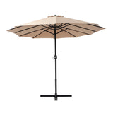 Instahut Centre Post Outdoor Umbrella with Tilt — UV50 Plus Dodecagon, Beige or Black — Allure Home Collections