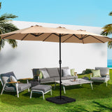 Instahut Centre Post Outdoor Umbrella with Tilt — UV50 Plus Dodecagon, Beige or Black — Allure Home Collections