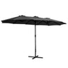 Instahut Centre Post Outdoor Umbrella with Tilt — UV50 Plus Dodecagon, Beige or Black — Allure Home Collections