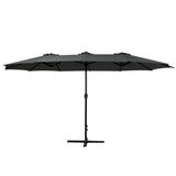 Instahut Centre Post Outdoor Umbrella with Tilt — UV50 Plus Dodecagon, Beige or Black — Allure Home Collections
