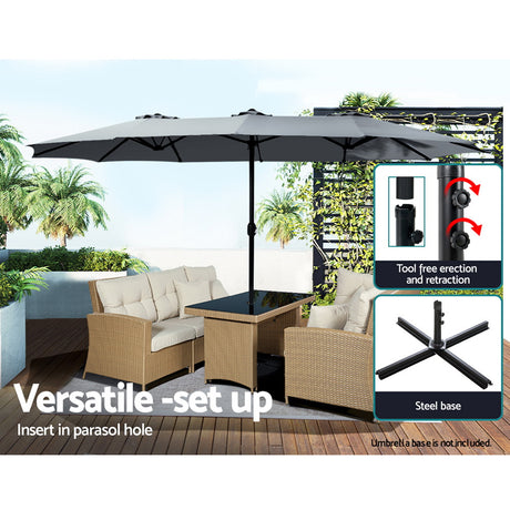 Canungra 4.57m Outdoor Umbrella, Charcoal