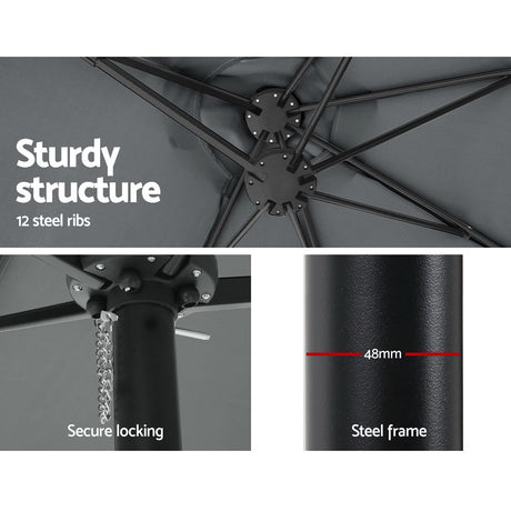 Canungra 4.57m Outdoor Umbrella, Charcoal