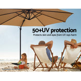 Instahut 3m Cantilever Umbrella with 360 Degree Tilt — UPF 50 Plus, Beige, Black or Grey — Allure Home Collections