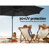 Instahut 3m Cantilever Umbrella with 360 Degree Tilt — UPF 50 Plus, Beige, Black or Grey — Allure Home Collections