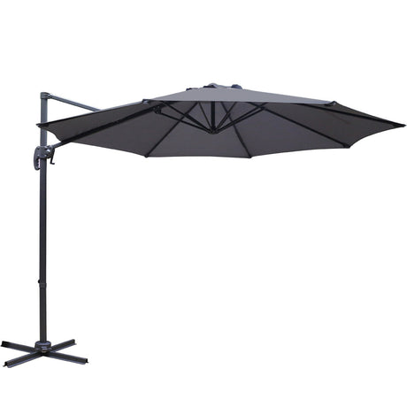 Bundall charcoal aluminium outdoor umbrella in an outdoor setting